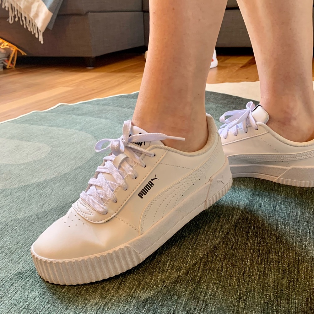 White Platform Puma Sneakers